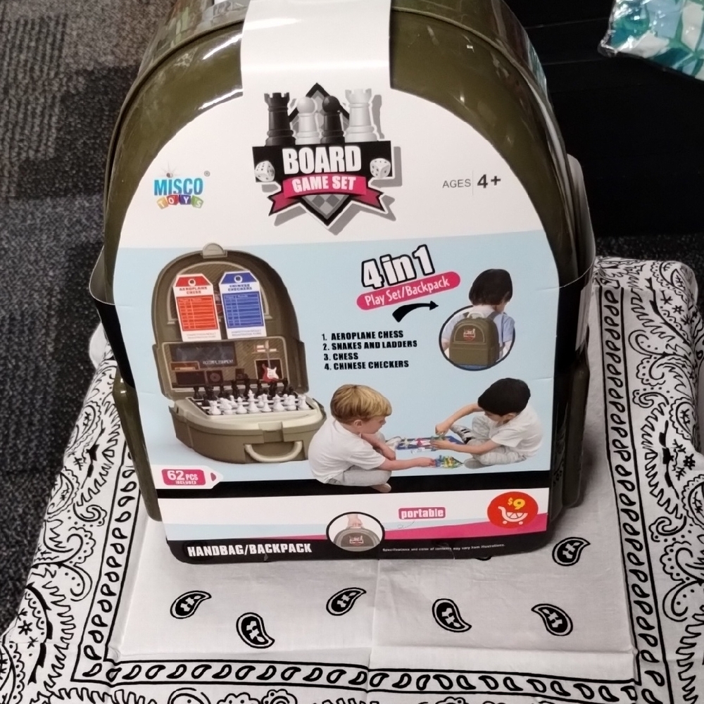 4-in-1 Board Game Set Backpack